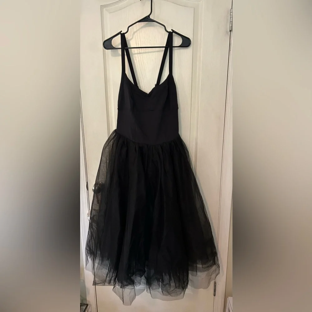 🎉 Host Pick 🎉 Free People Let’s Talk Tutu Black Slip Dress - Picture 1 of 11